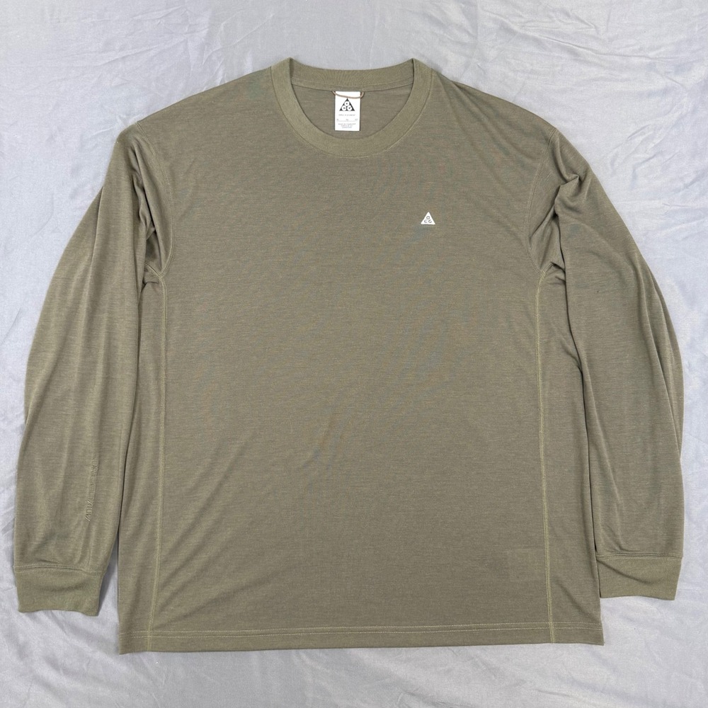 Nike ACG Goat Rocks Dri-FIT ADV Long Sleeve Shirt Mens XL Olive Green DO9269-325